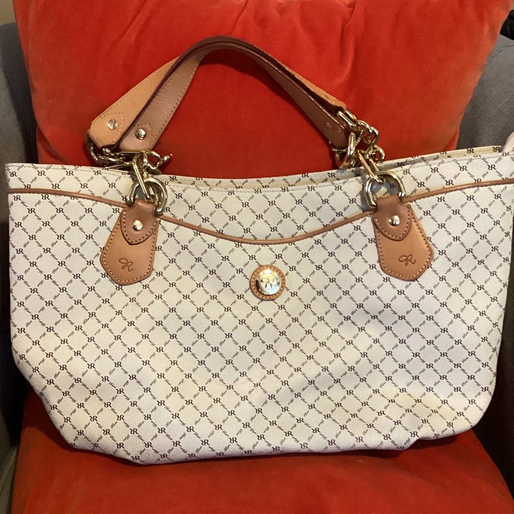 Rioni Beige and Brown Patterned Tote